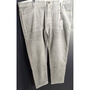 Snover Men’s Grey Corduroy Chino Pants Straight Leg Stretch Fit NWT